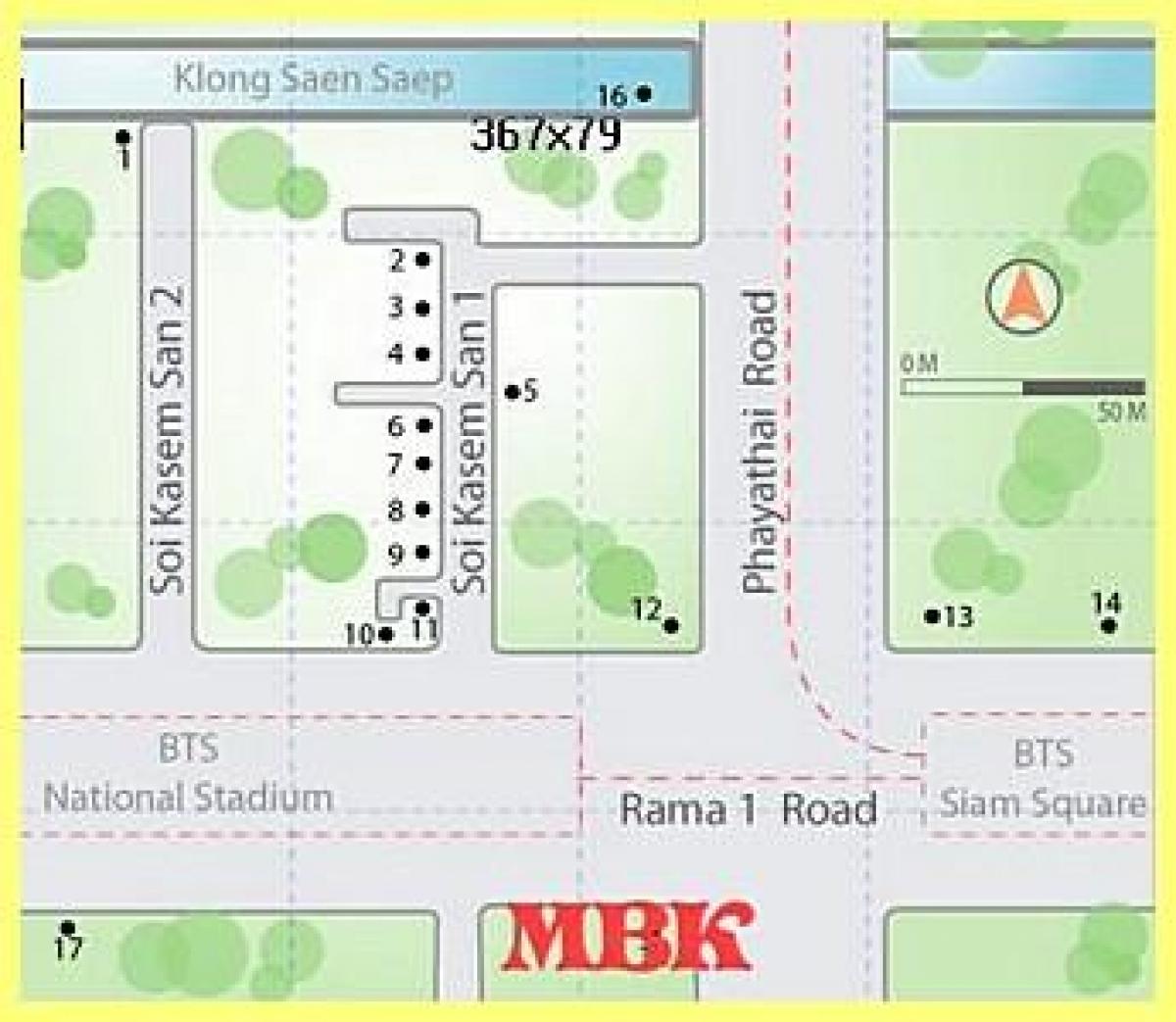 mbk სავაჭრო ცენტრი ბანგკოკში რუკა