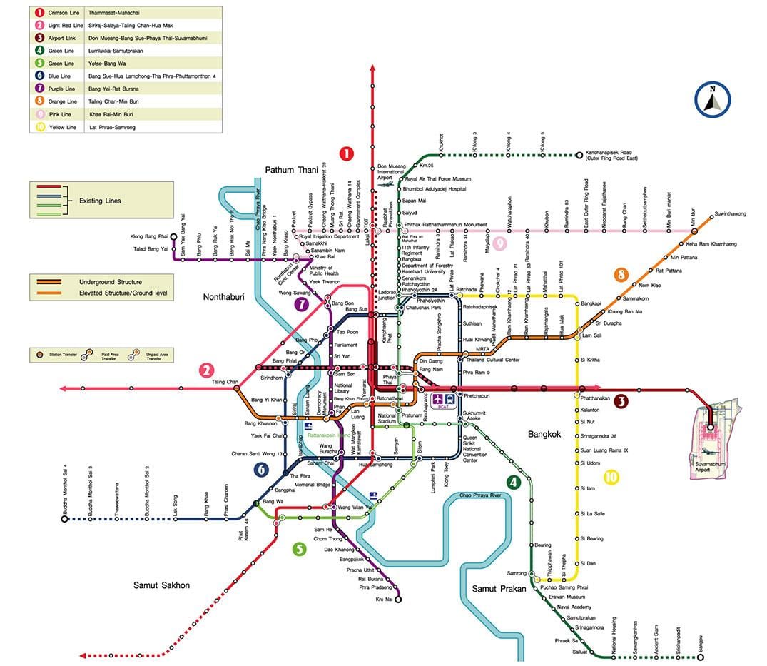bangkok მეტრო რუკა