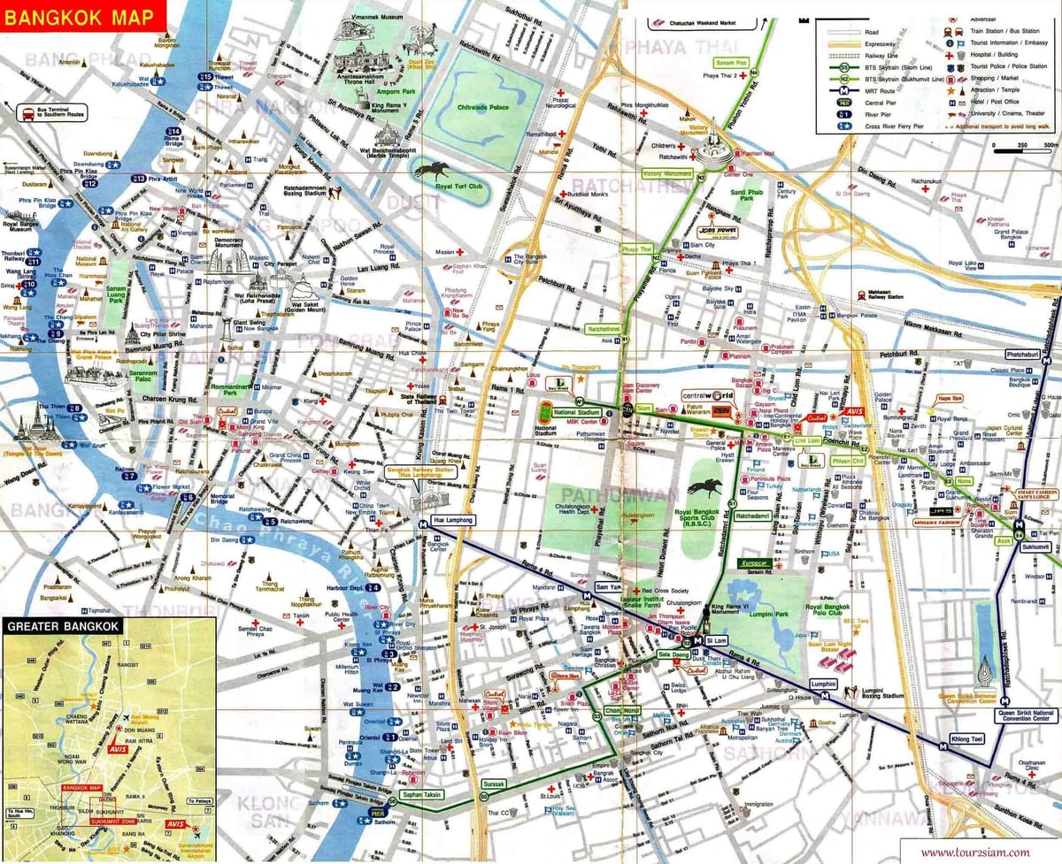 bangkok ტურისტული რუკა ინგლისური