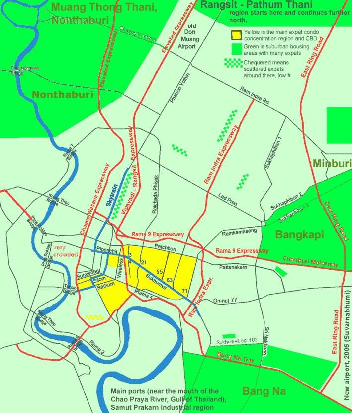 bangkok ცენტრში ფართობი რუკა