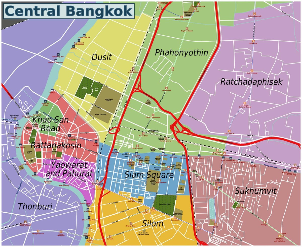 სფეროებში bangkok რუკა