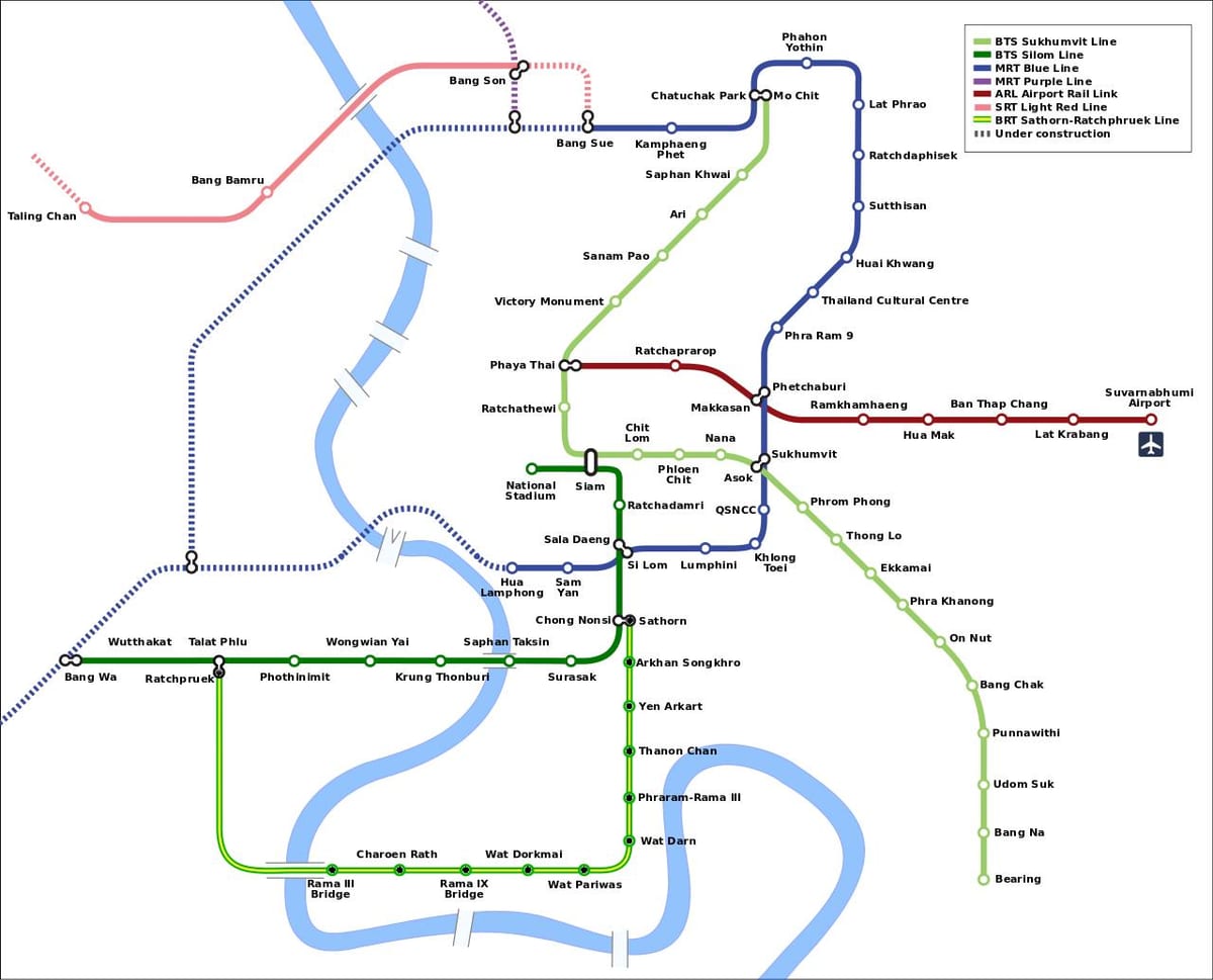 mrt რუკა, ბანგკოკი ტაილანდი