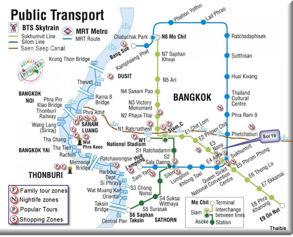bangkok საჯარო სატრანზიტო რუკა