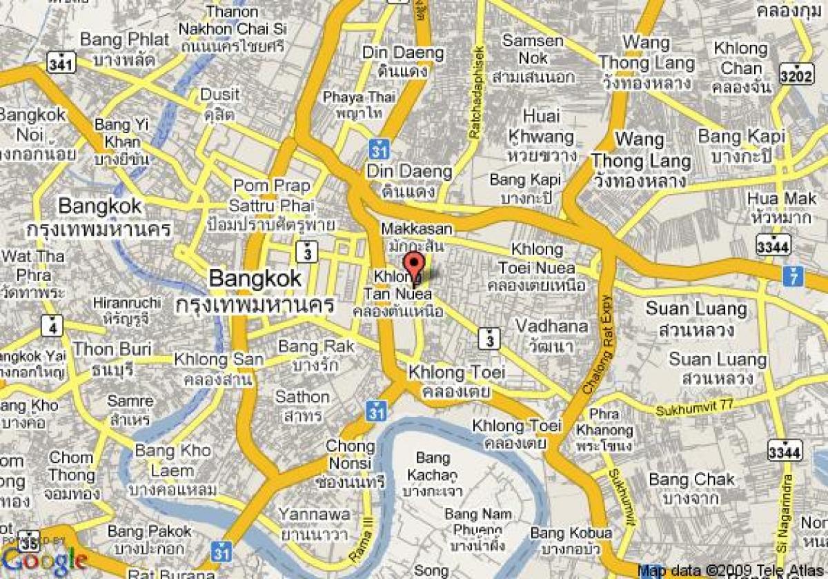 რუკა sukhumvit ფართი bangkok