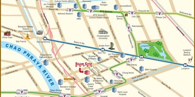 რუკა მდინარე ქალაქის bangkok