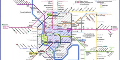 Bangkok ავტობუსის მარშრუტი რუკაზე