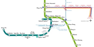 ბანგკოკის აეროპორტში skytrain რუკა
